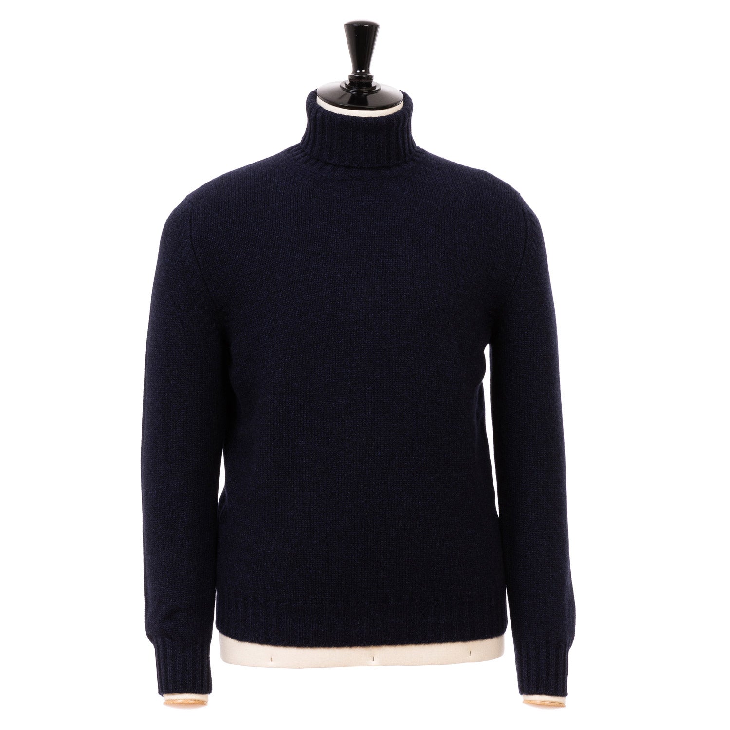Exclusively for Michael Jondral: Dark Blue Turtleneck Sweater made of Scottish 4-ply Cashmere